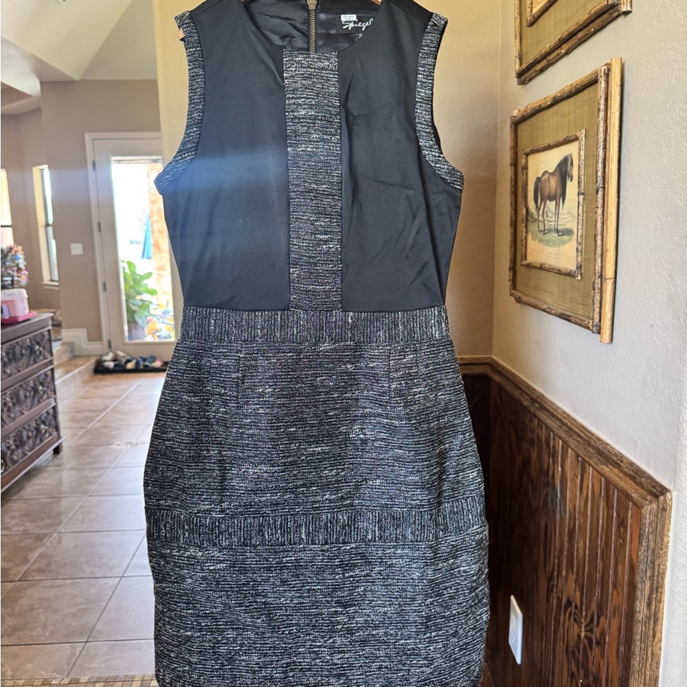 Spiegel Black and Gray Midi Dress